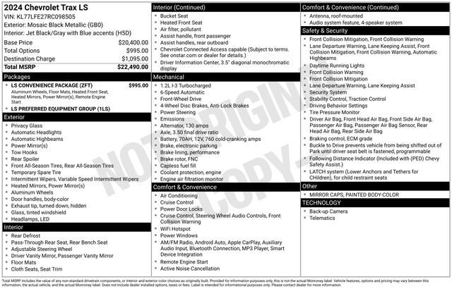 Used 2024 Chevrolet Trax LS w/ LS Convenience Package image 37