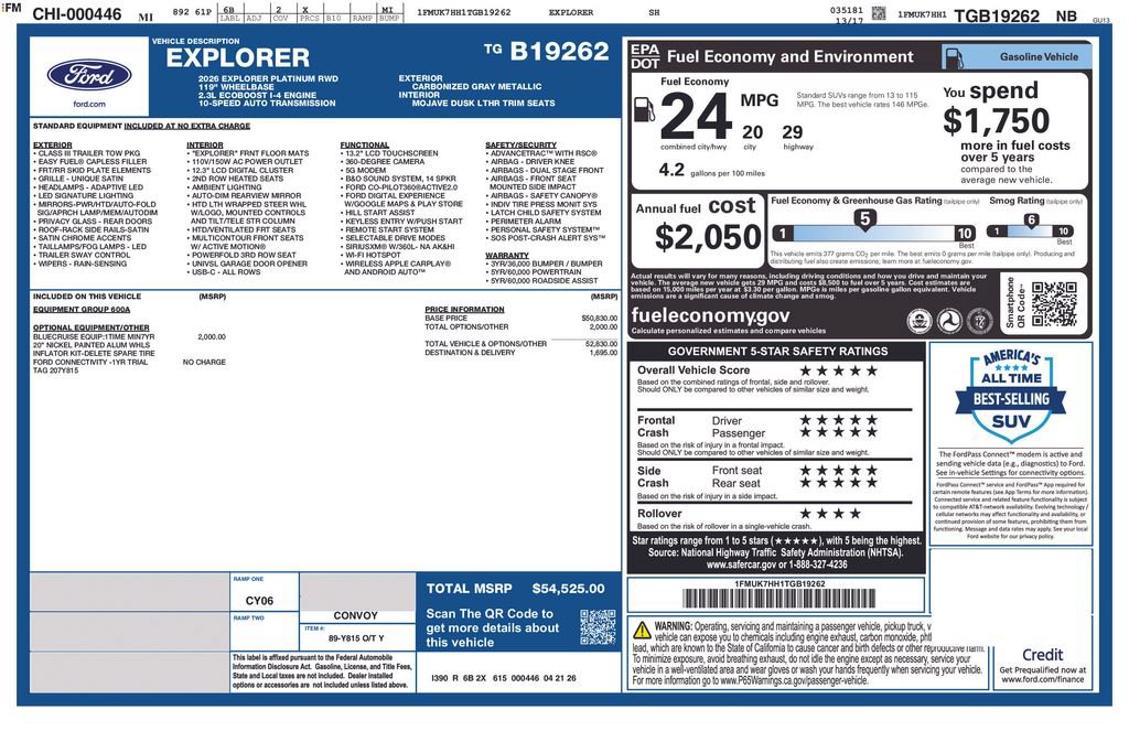 Certified 2026 Ford Explorer Platinum RWD image 5