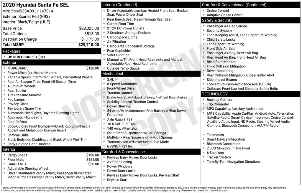 Used 2020 Hyundai Santa Fe SEL FWD image 50
