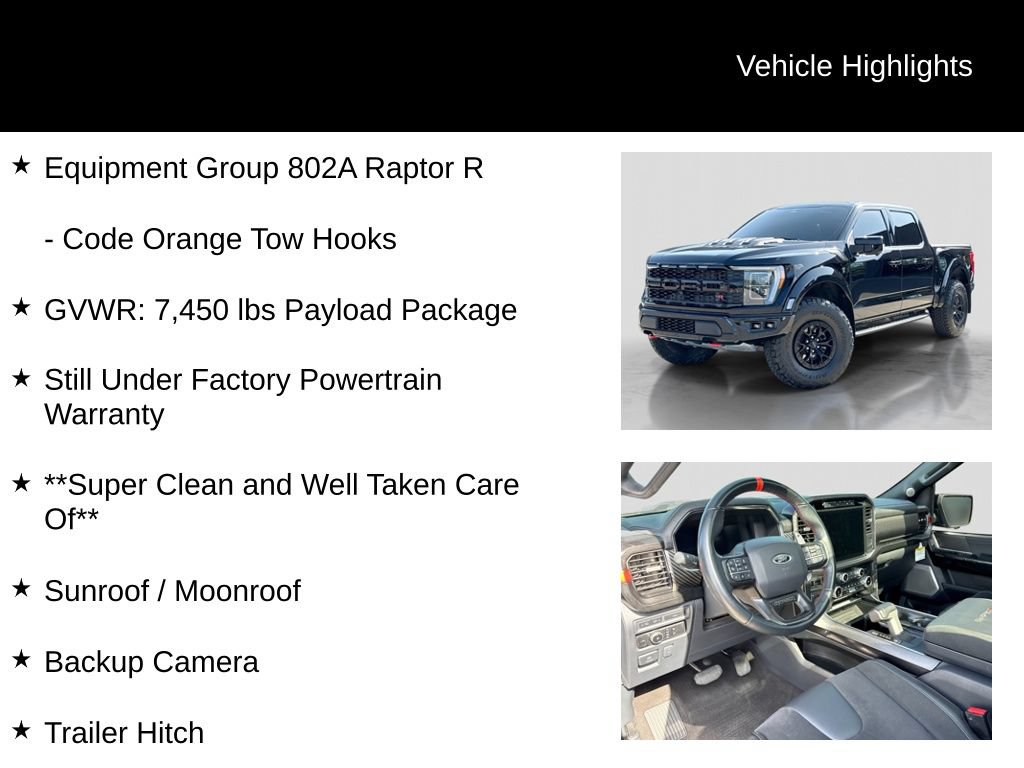 Certified 2023 Ford F150 Raptor w/ Equipment Group 802A Raptor R AWD/4WD image 17