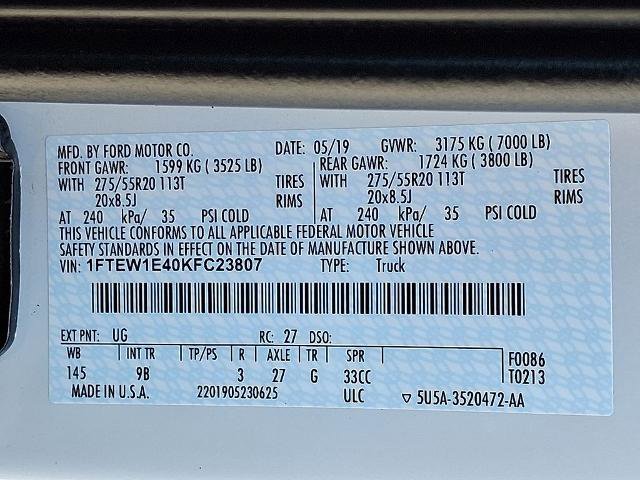 Certified 2019 Ford F150 Platinum w/ Equipment Group 701A Luxury AWD/4WD image 32