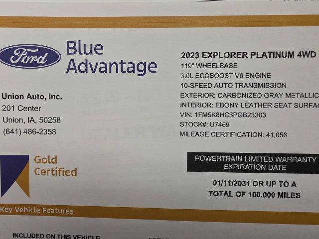 Certified 2023 Ford Explorer Platinum w/ Technology Package AWD/4WD image 15