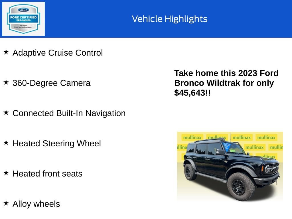 Certified 2023 Ford Bronco Wildtrak AWD/4WD image 19