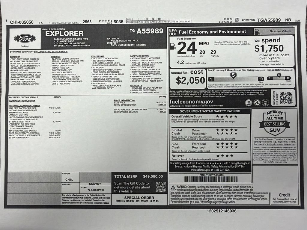 Certified 2026 Ford Explorer ST-Line w/ ST-Line Street Pack RWD image 31