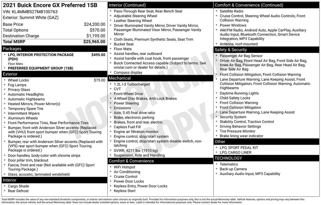 Used 2021 Buick Encore GX Preferred FWD image 7
