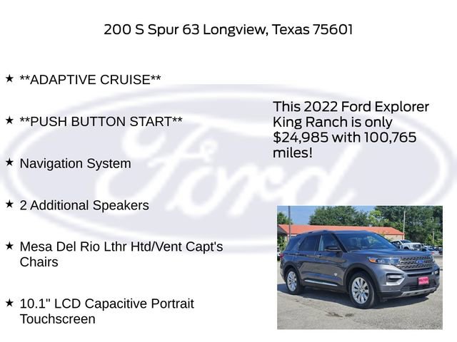 Certified 2022 Ford Explorer King Ranch w/ Class IV Trailer Tow Package RWD image 22