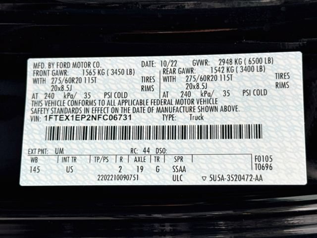 Certified 2022 Ford F150 XLT w/ Equipment Group 302A High AWD/4WD image 39