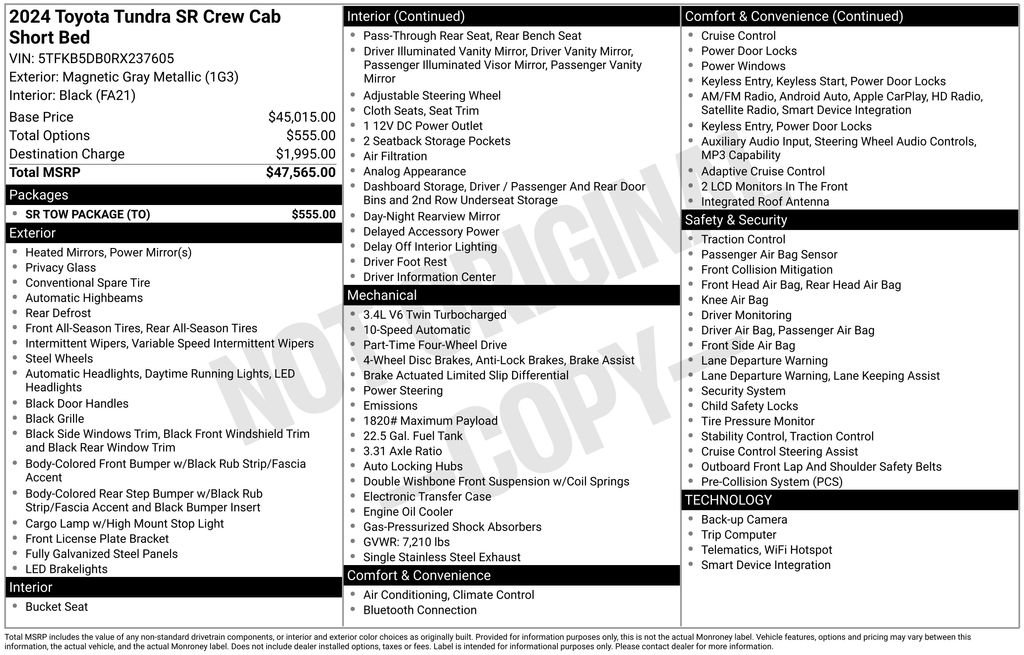 Used 2024 Toyota Tundra SR w/ SR Tow Package AWD/4WD image 25