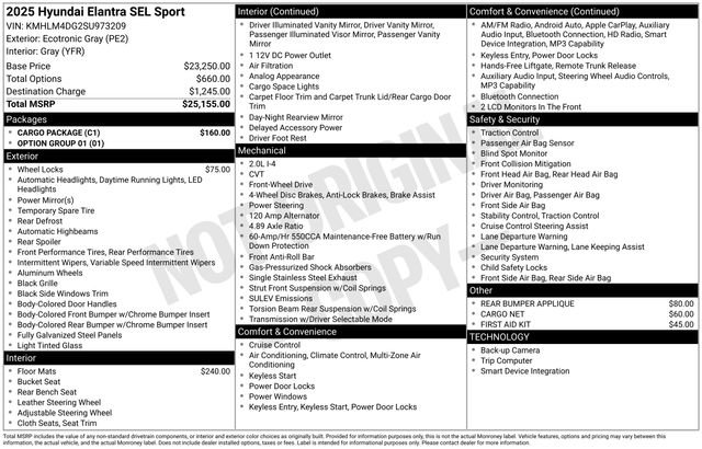 Used 2025 Hyundai Elantra Sport w/ Cargo Package image 28