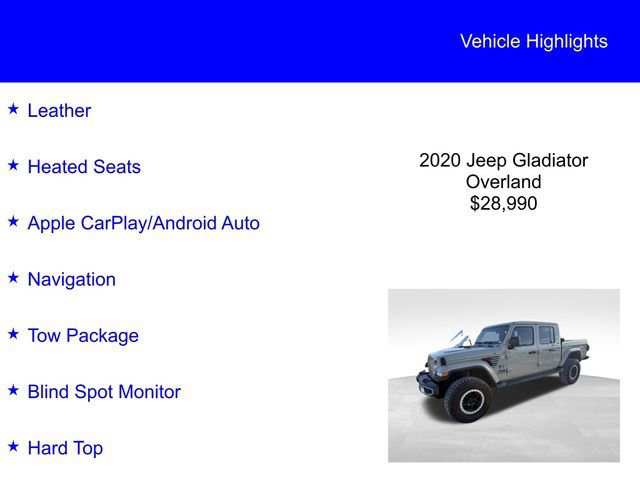 Used 2020 Jeep Gladiator Overland w/ Popular Equipment Package image 2