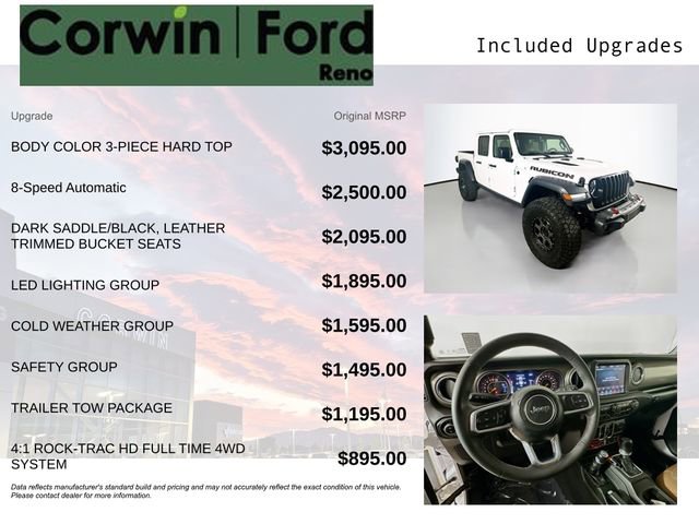 Used 2023 Jeep Gladiator Rubicon w/ LED Lighting Group AWD/4WD image 3