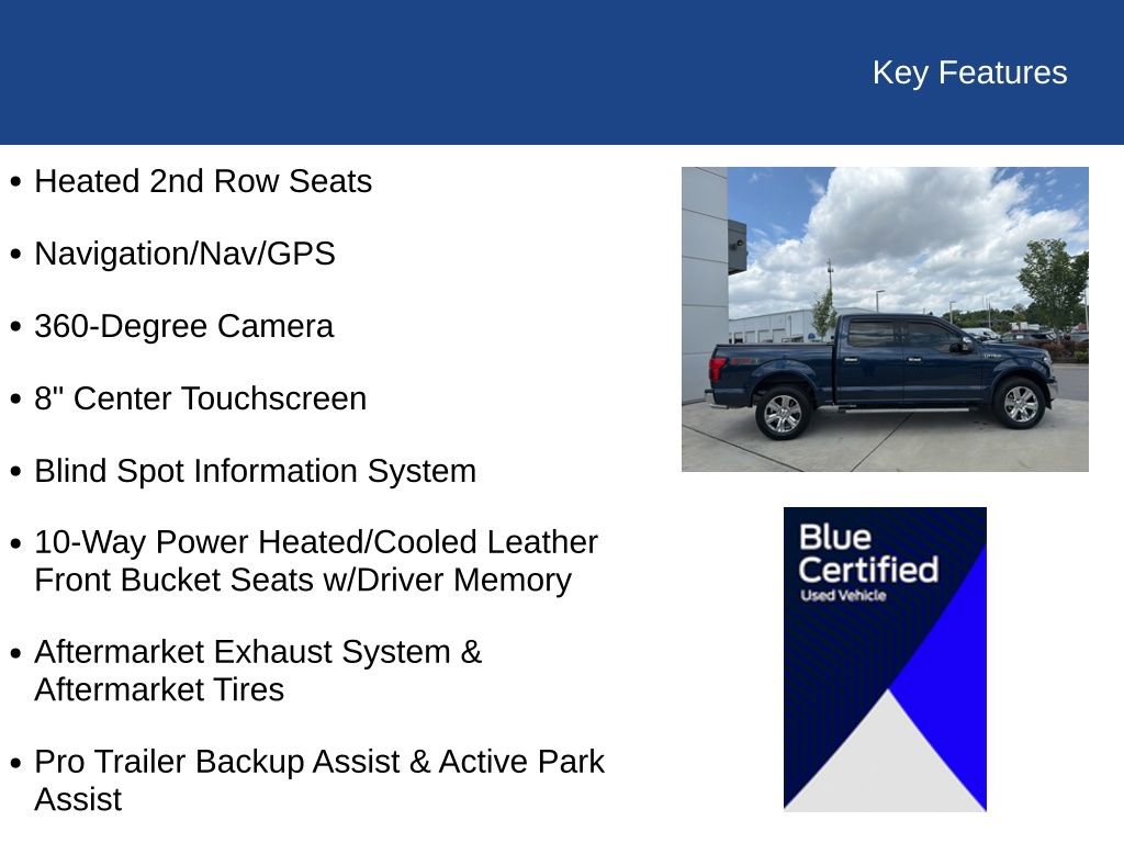 Certified 2019 Ford F150 Lariat w/ Equipment Group 502A Luxury AWD/4WD image 31