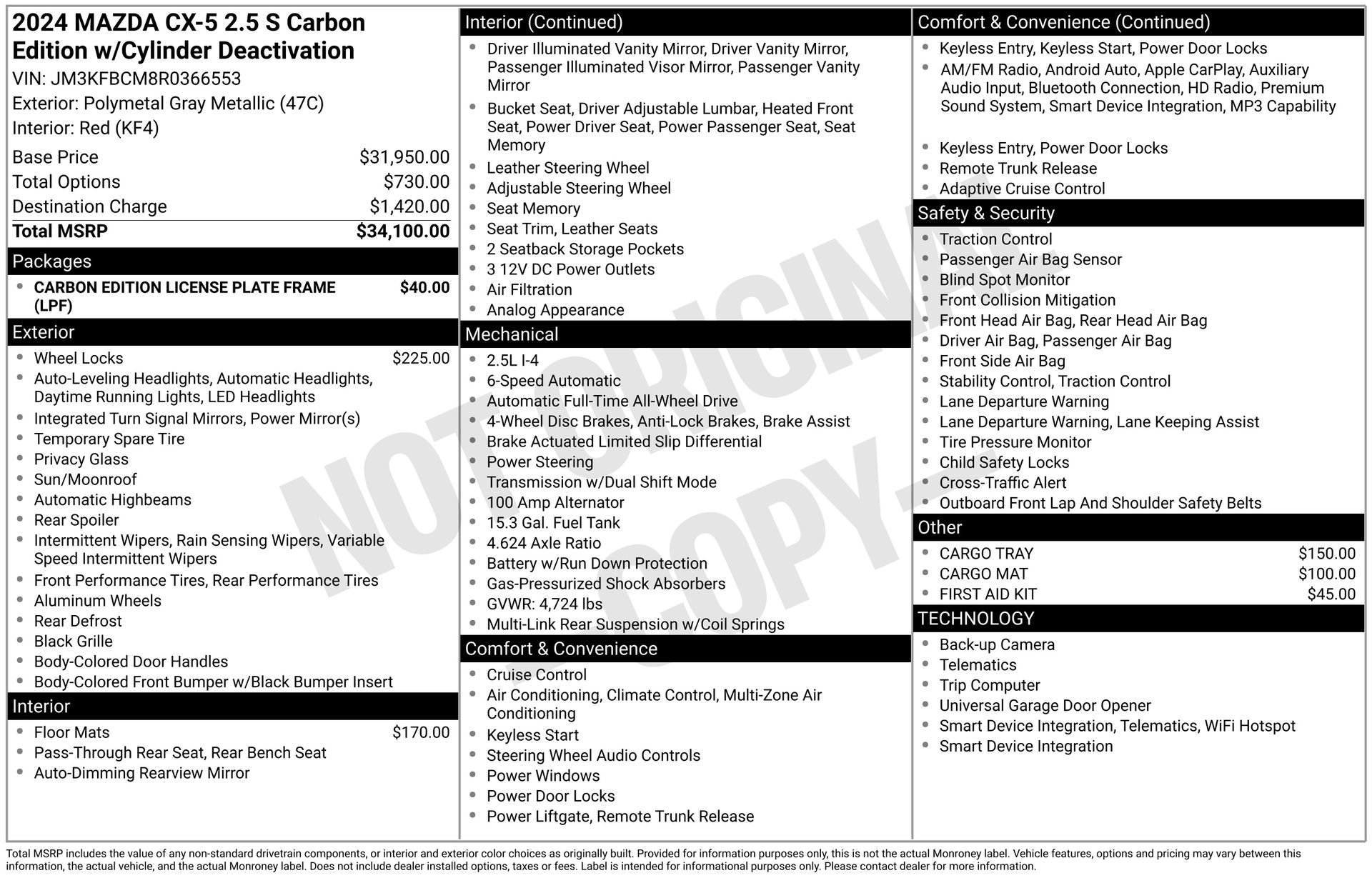 Used 2024 MAZDA CX-5 Carbon Edition AWD/4WD image 17