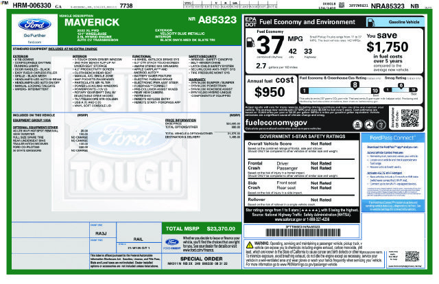 Certified 2022 Ford Maverick XL FWD image 42