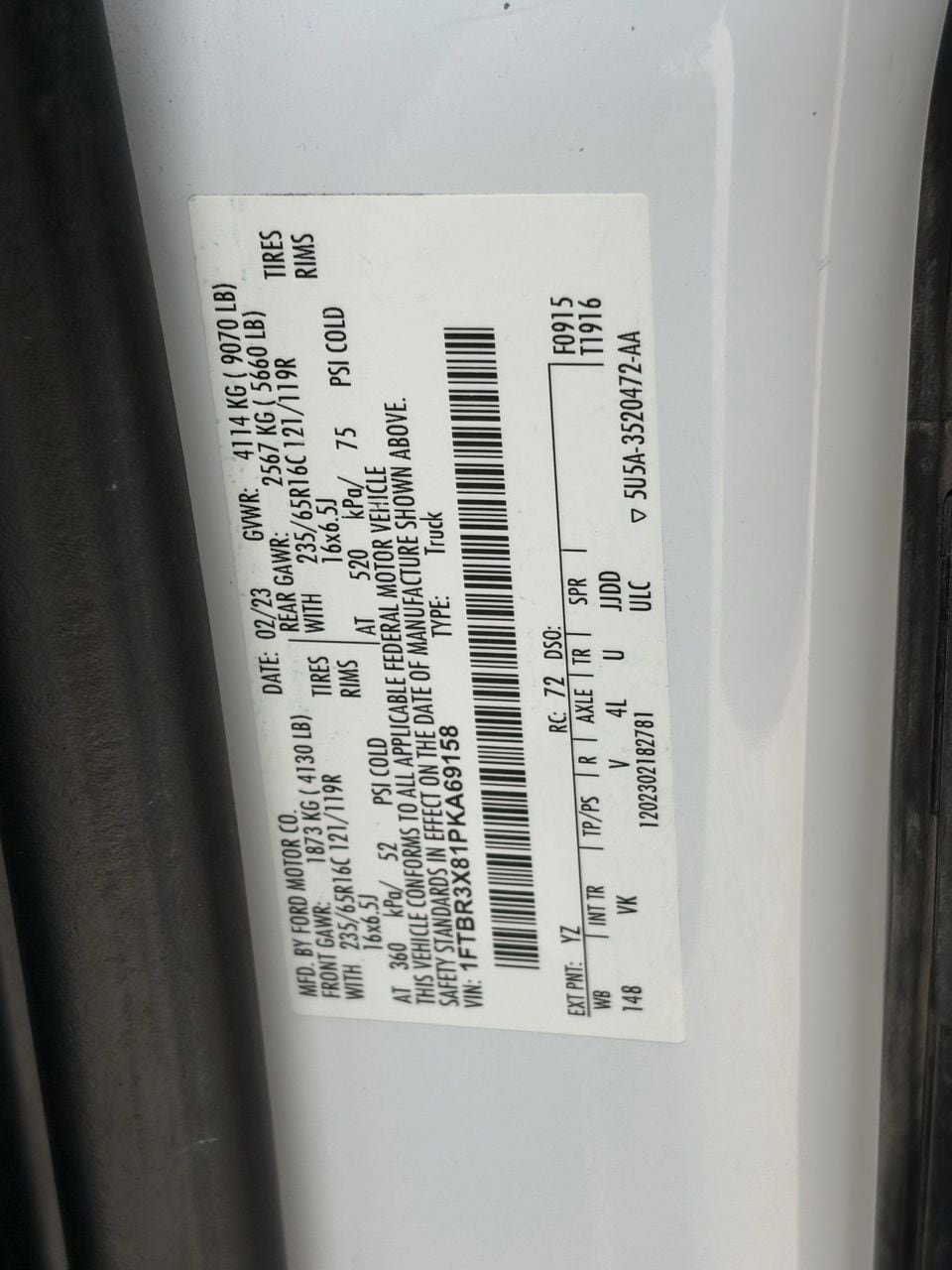Certified 2023 Ford Transit 250 148 High Roof Extended w/ Load Area Protection Package RWD image 30