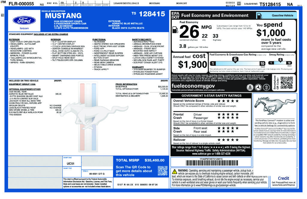 Certified 2026 Ford Mustang Coupe RWD image 12