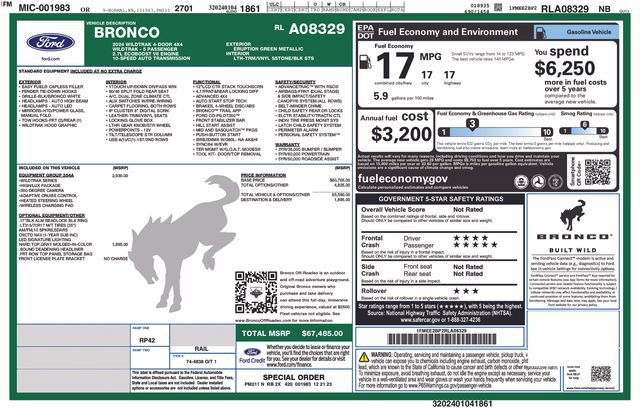 Certified 2024 Ford Bronco Wildtrak AWD/4WD image 5