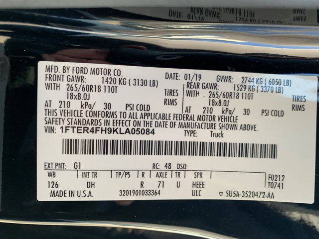 Certified 2019 Ford Ranger Lariat w/ Equipment Group 501A Mid image 17