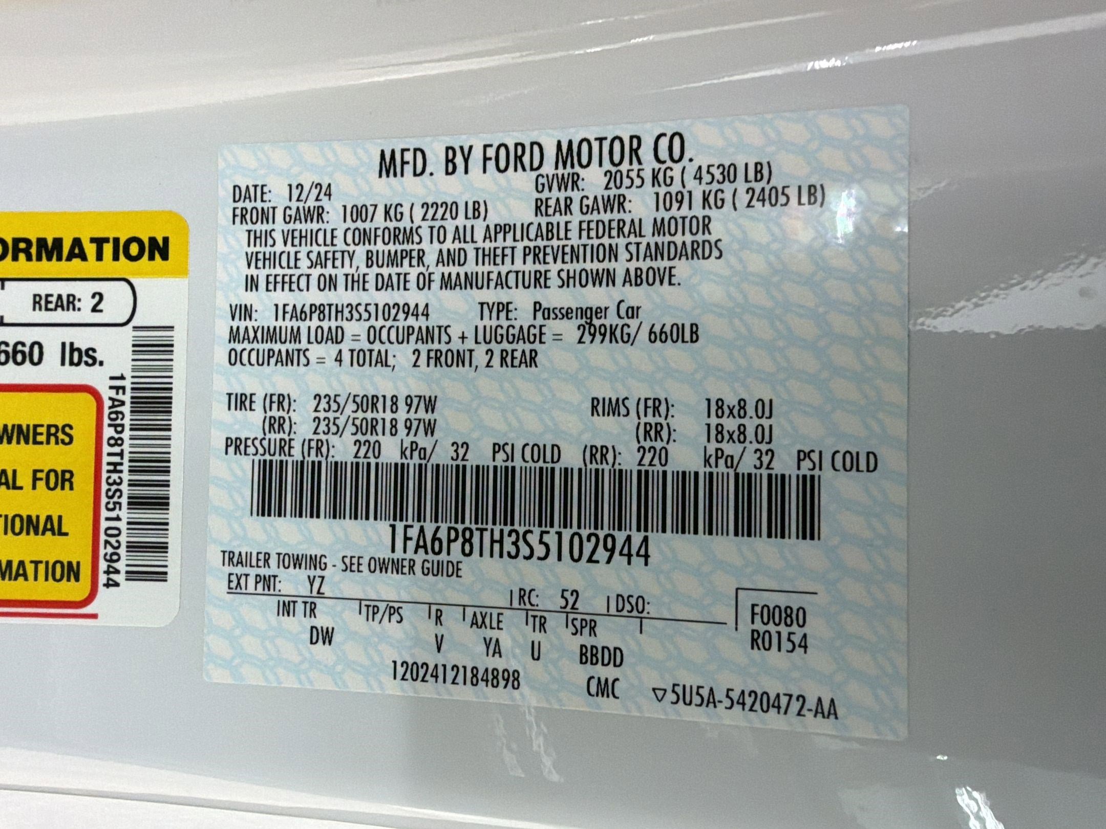 Certified 2025 Ford Mustang Coupe RWD image 20