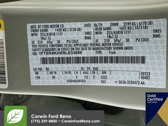 Certified 2024 Ford Ranger Lariat w/ FX4 Off-Road Package AWD/4WD image 23
