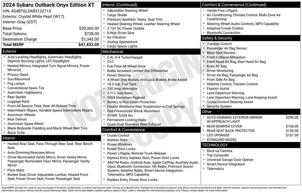 Used 2024 Subaru Outback Onyx Edition XT AWD/4WD image 34