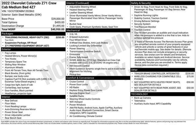 Used 2022 Chevrolet Colorado Z71 AWD/4WD image 33