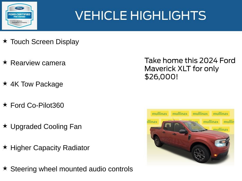 Certified 2024 Ford Maverick XLT w/ Equipment Group 300A Standard AWD/4WD image 22