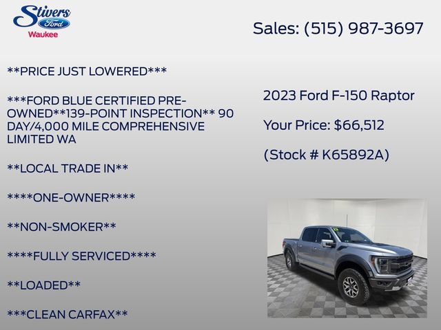 Certified 2023 Ford F150 Raptor AWD/4WD image 8