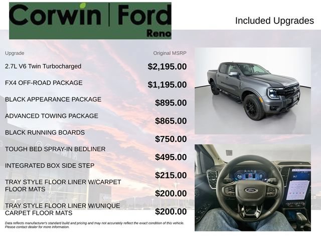 Certified 2025 Ford Ranger Lariat w/ FX4 Off-Road Package AWD/4WD image 3
