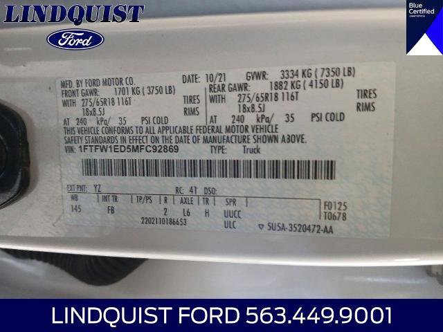 Certified 2021 Ford F150 XLT w/ Equipment Group 302A High AWD/4WD image 21