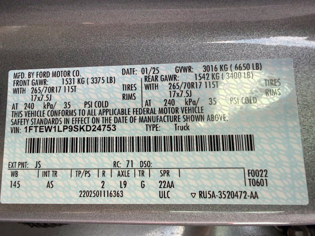 Certified 2025 Ford F150 XL w/ Equipment Group 103A High AWD/4WD image 42