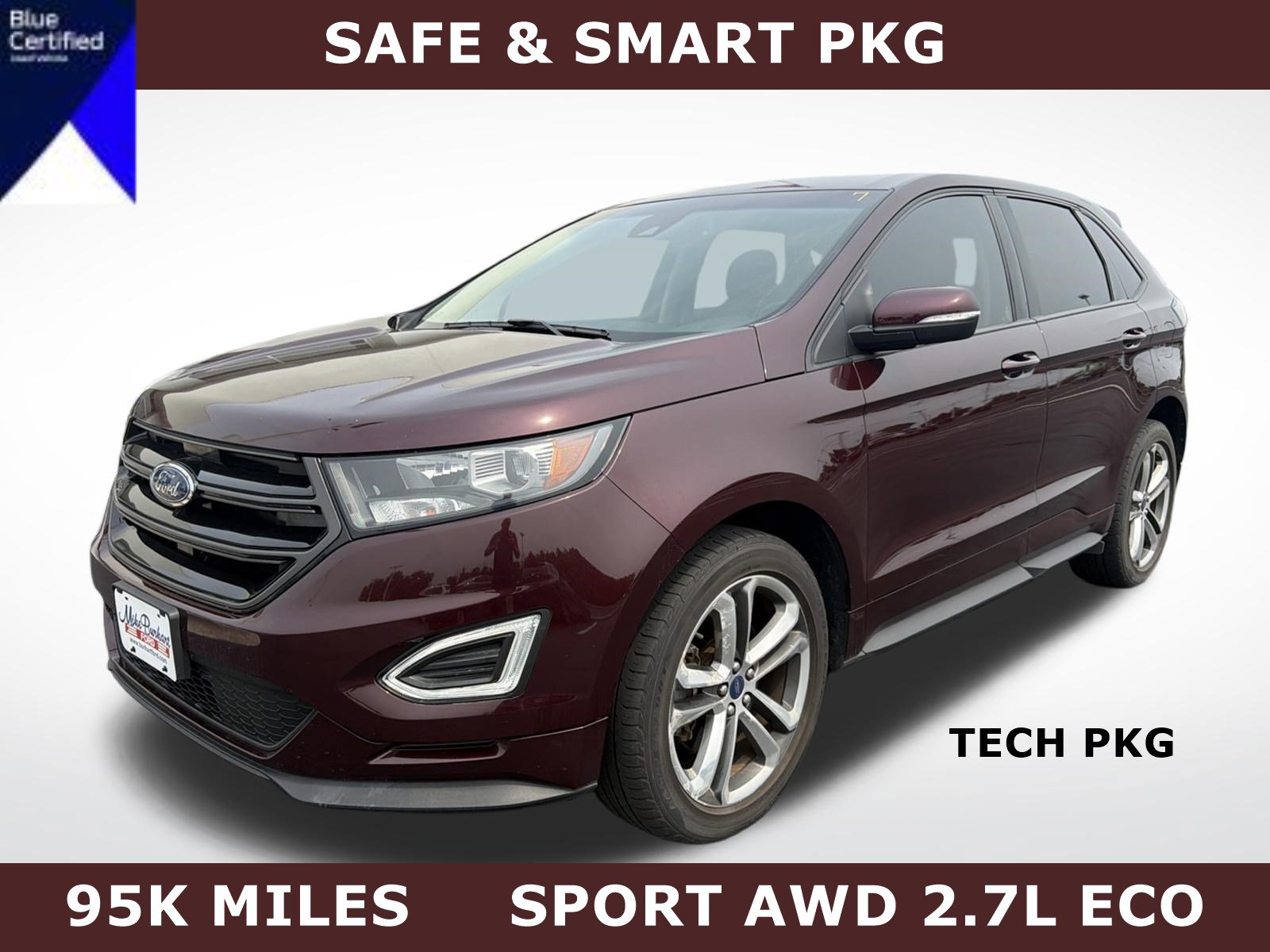 Certified 2018 Ford Edge Sport w/ Ford Safe & Smart Package AWD/4WD image 1