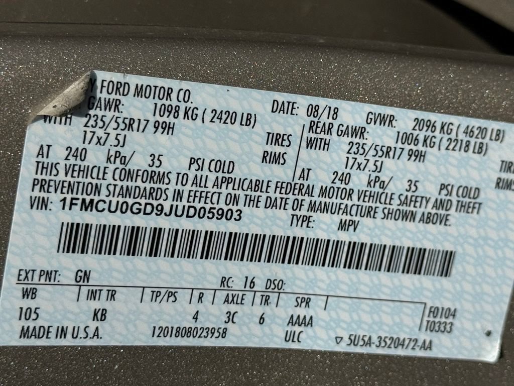 Certified 2018 Ford Escape SE FWD image 41