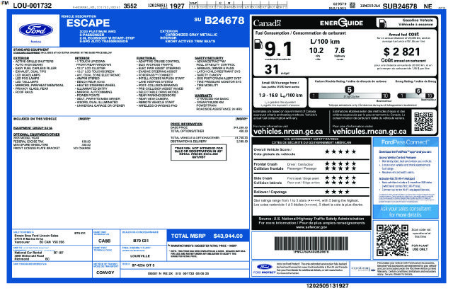 Certified 2025 Ford Escape Platinum AWD/4WD image 29