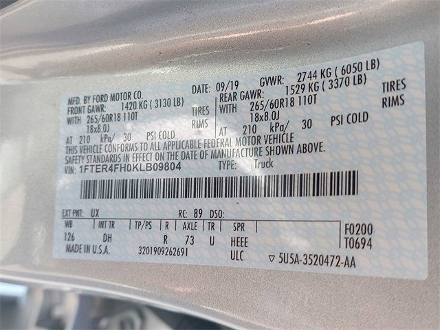 Certified 2019 Ford Ranger Lariat w/ Equipment Group 501A Mid image 32