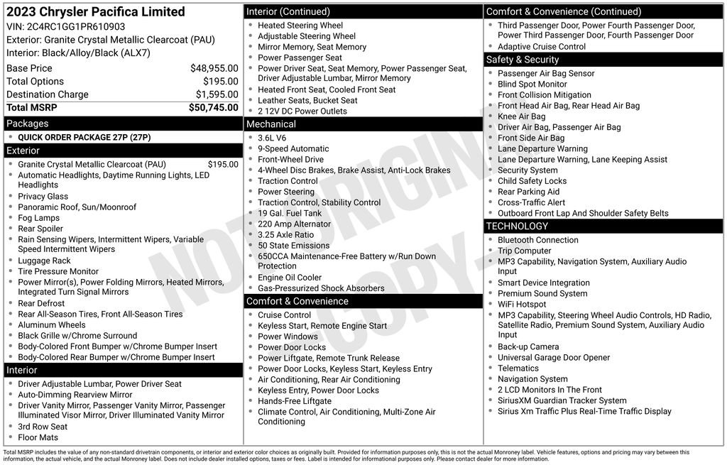 Used 2023 Chrysler Pacifica Limited FWD image 5