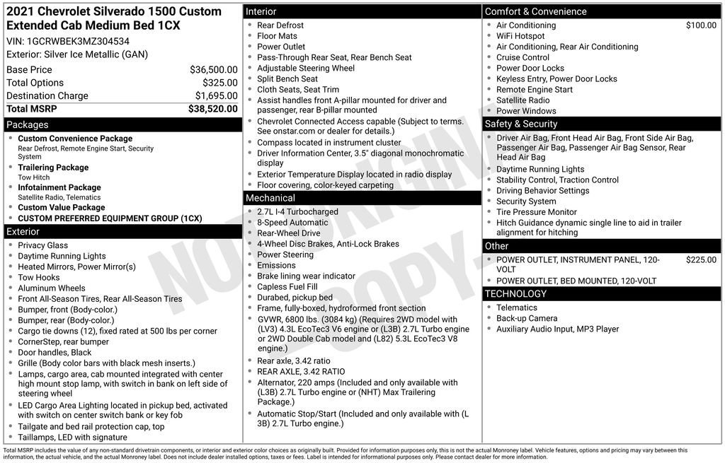 Used 2021 Chevrolet Silverado 1500 Custom image 12