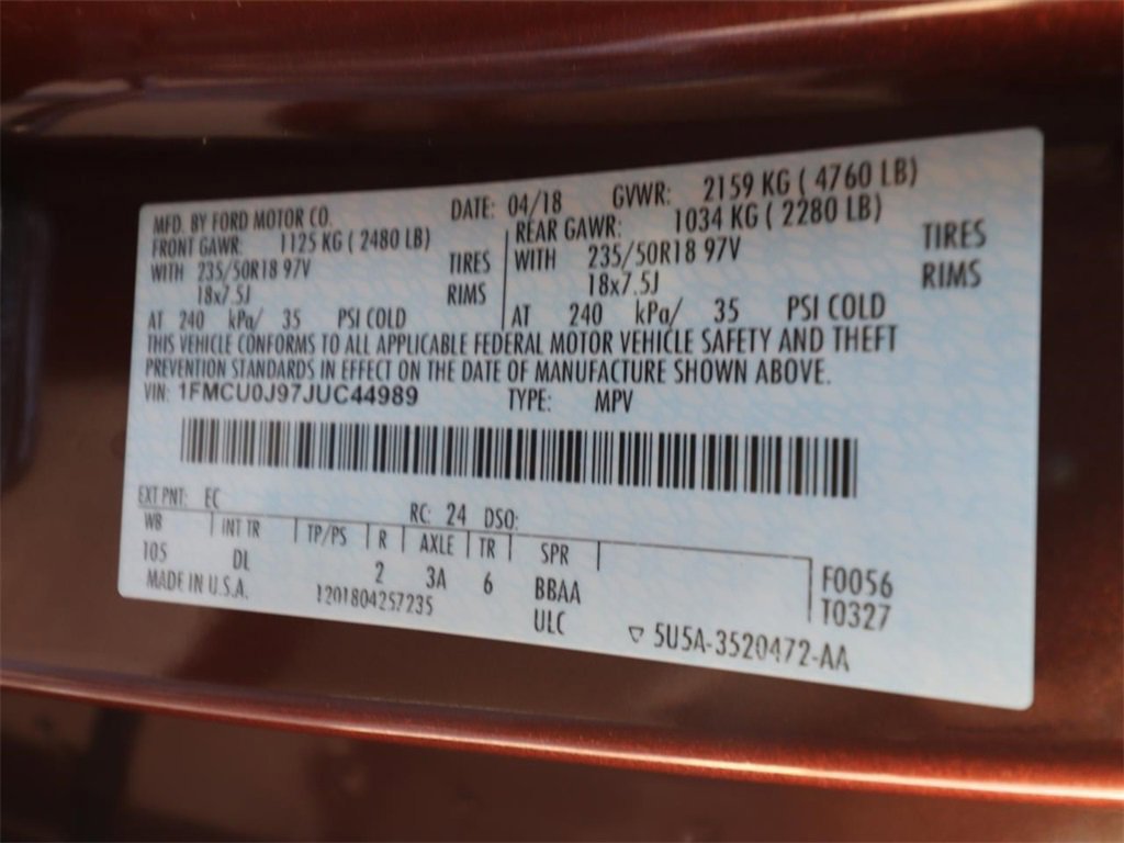 Certified 2018 Ford Escape Titanium w/ Ford Safe & Smart Package image 23