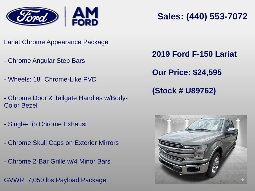 Certified 2019 Ford F150 Lariat w/ Equipment Group 502A Luxury AWD/4WD image 24