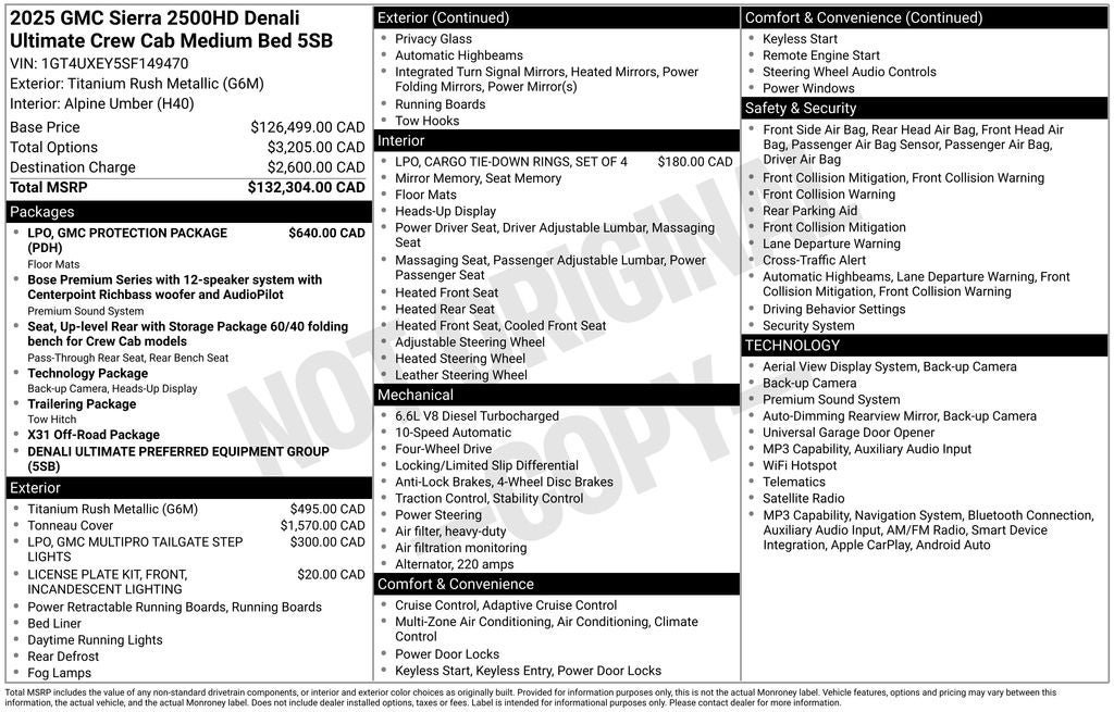 Used 2025 GMC Sierra 2500 Denali Ultimate w/ LPO, GMC Protection Package AWD/4WD image 37