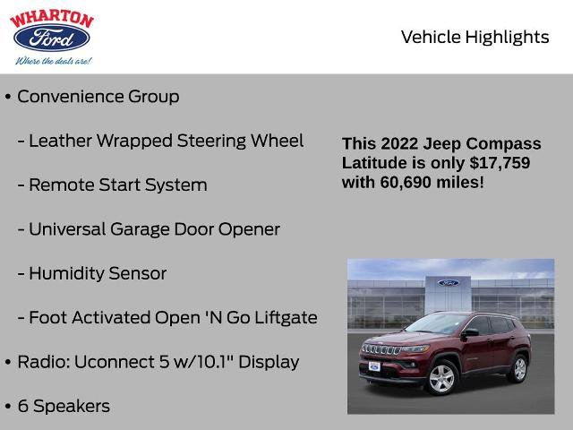 Used 2022 Jeep Compass Latitude w/ Convenience Group FWD image 15
