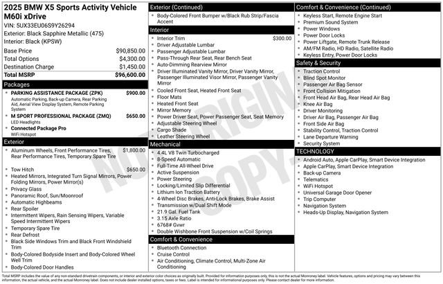 Used 2025 BMW X5 M60i w/ Parking Assistance Package AWD/4WD image 2