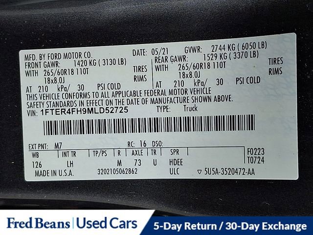 Certified 2021 Ford Ranger XLT w/ Equipment Group 301A Mid image 29