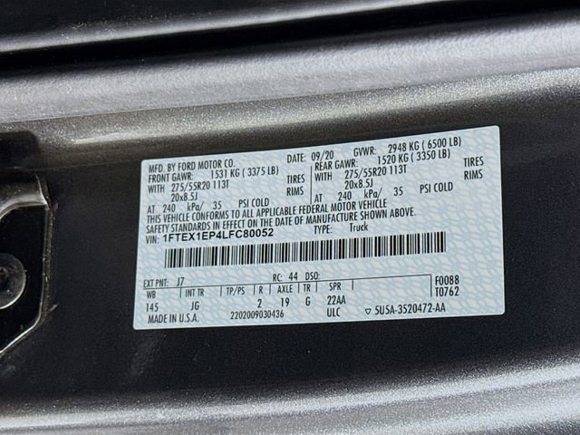 Certified 2020 Ford F150 XL w/ Equipment Group 101A Mid image 29