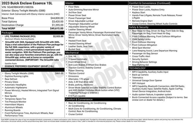 Used 2023 Buick Enclave Essence w/ LPO, Touring Package FWD image 2