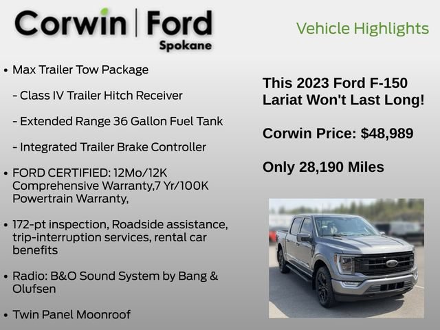 Certified 2023 Ford F150 Lariat w/ Equipment Group 502A High AWD/4WD image 25