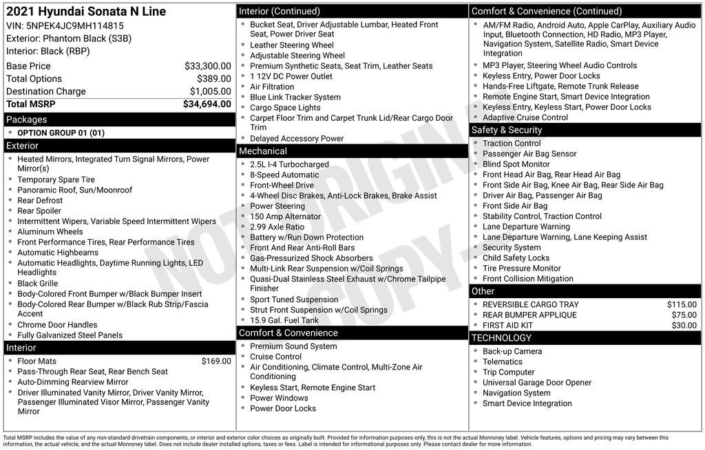 Used 2021 Hyundai Sonata N Line image 34