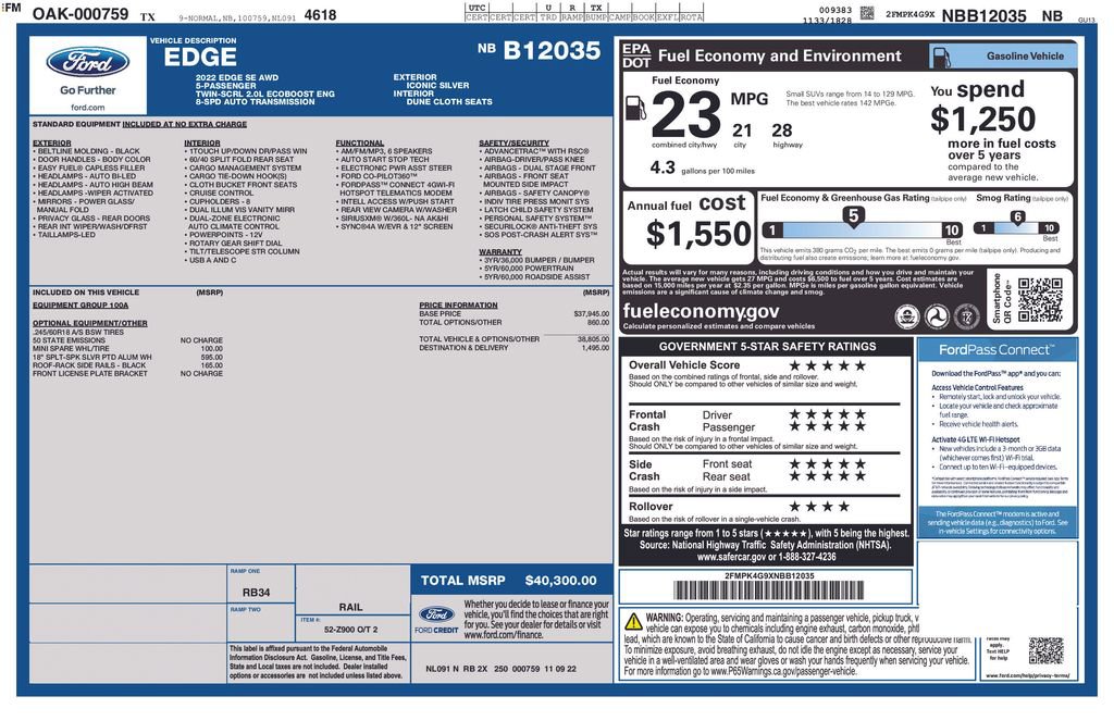 Certified 2022 Ford Edge SE AWD/4WD image 3