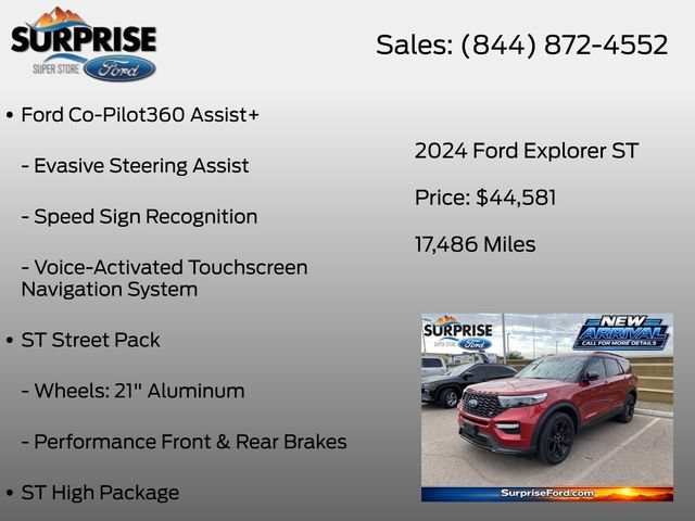 Certified 2024 Ford Explorer ST w/ Equipment Group 401A AWD/4WD image 13