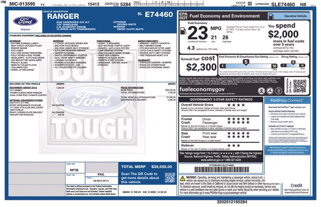 Certified 2025 Ford Ranger XLT w/ Equipment Group 301A High RWD image 37